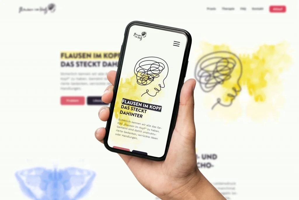 Branding, Corporate Design und Webdesign für die Praxis Flausen im Kopf in Wilhelmshaven. Responsive Webdesign für mobile Endgeräte.