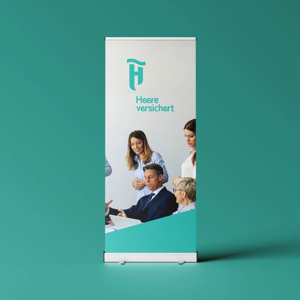 Heere versichert, Rollup Entwurf Mockup, Versicherungen, Versicherungsmakler